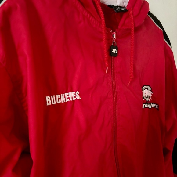 Mens Starter Jacket Ohio State Buckeyes Red Full Zip size medium - Picture 2 of 12